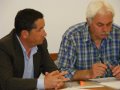 A destra lo storico segretario dei granata, Antonio Melloni