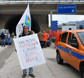 Il consigliere provinciale Fagnilli protesta sulla fondovalle Sangro