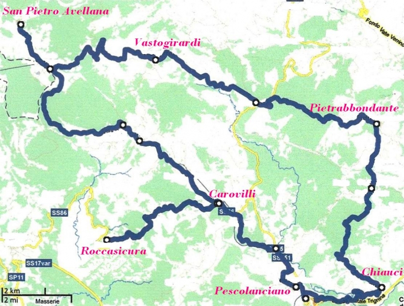 Ecco l'intero itinerario