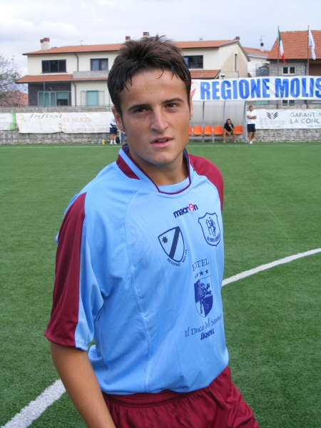 Damiano Partipilo con la casacca dell'Agnonese