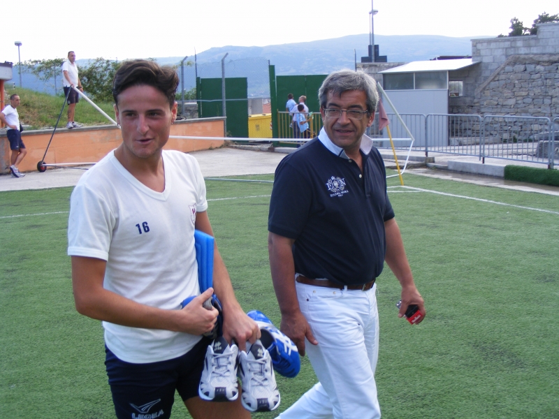 Damiano Partipilo arrivato ieri ad Agnone in compagnia del presidente Carmine Masciotra (foto mdo)
